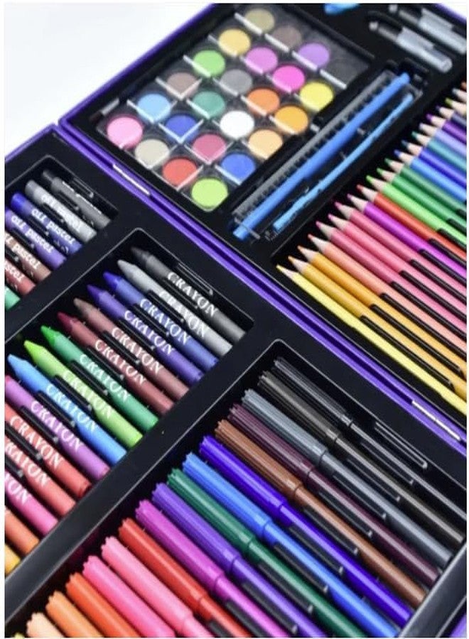 Parssufy 128 Pieces Drawing Kit for Kids Coloring set with Watercolor, Oil Pastel, Colored Pencil Sketches & Acrylic Painting Art Set for Kids, Boy and Girls (128 Pcs - Unicorn Pink) - Image 3